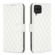 Leather Case Stands Flip Cover Holder B11F for Samsung Galaxy F12 White