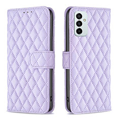 Leather Case Stands Flip Cover Holder B11F for Samsung Galaxy F23 5G Purple