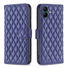 Leather Case Stands Flip Cover Holder B11F for Samsung Galaxy M04 Blue