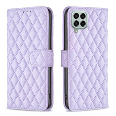 Leather Case Stands Flip Cover Holder B11F for Samsung Galaxy M33 5G Purple