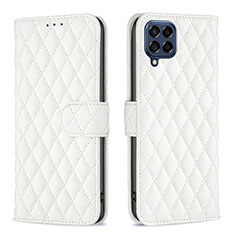 Leather Case Stands Flip Cover Holder B11F for Samsung Galaxy M53 5G White