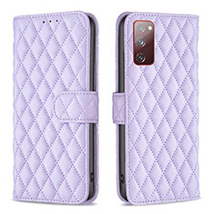 Leather Case Stands Flip Cover Holder B11F for Samsung Galaxy S20 FE (2022) 5G Purple