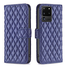 Leather Case Stands Flip Cover Holder B11F for Samsung Galaxy S20 Ultra Blue