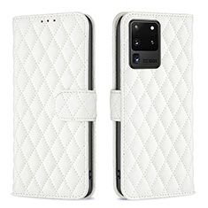 Leather Case Stands Flip Cover Holder B11F for Samsung Galaxy S20 Ultra White