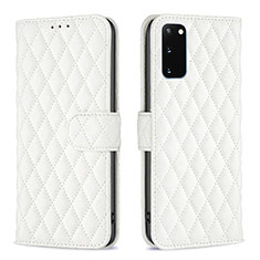 Leather Case Stands Flip Cover Holder B11F for Samsung Galaxy S20 White