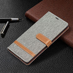 Leather Case Stands Flip Cover Holder B11F for Samsung Galaxy S21 Ultra 5G Gray