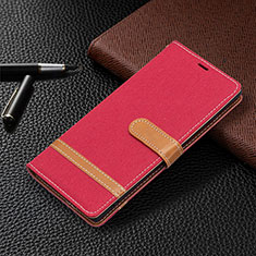 Leather Case Stands Flip Cover Holder B11F for Samsung Galaxy S21 Ultra 5G Red
