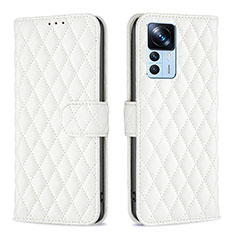 Leather Case Stands Flip Cover Holder B11F for Xiaomi Mi 12T Pro 5G White