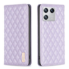 Leather Case Stands Flip Cover Holder B11F for Xiaomi Mi 13 5G Purple