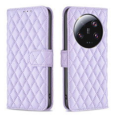 Leather Case Stands Flip Cover Holder B11F for Xiaomi Mi 13 Ultra 5G Purple