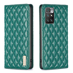Leather Case Stands Flip Cover Holder B11F for Xiaomi Redmi 10 (2022) Green