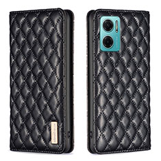 Leather Case Stands Flip Cover Holder B11F for Xiaomi Redmi 10 Prime Plus 5G Black