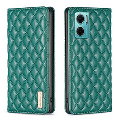 Leather Case Stands Flip Cover Holder B11F for Xiaomi Redmi 10 Prime Plus 5G Green