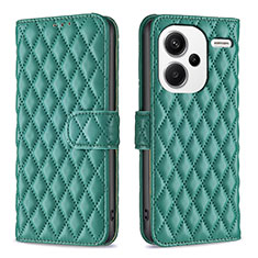 Leather Case Stands Flip Cover Holder B11F for Xiaomi Redmi Note 13 Pro+ Plus 5G Green