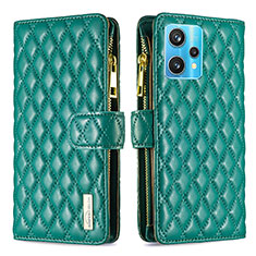 Leather Case Stands Flip Cover Holder B12F for Realme 9 Pro+ Plus 5G Green