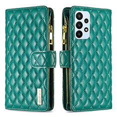 Leather Case Stands Flip Cover Holder B12F for Samsung Galaxy A23 5G Green