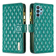 Leather Case Stands Flip Cover Holder B12F for Samsung Galaxy A32 5G Green