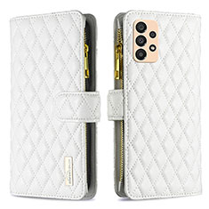 Leather Case Stands Flip Cover Holder B12F for Samsung Galaxy A33 5G White