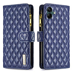 Leather Case Stands Flip Cover Holder B12F for Samsung Galaxy M04 Blue
