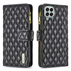 Leather Case Stands Flip Cover Holder B12F for Samsung Galaxy M33 5G Black