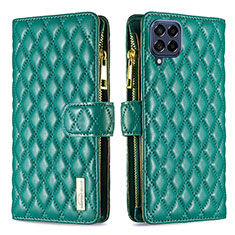 Leather Case Stands Flip Cover Holder B12F for Samsung Galaxy M53 5G Green