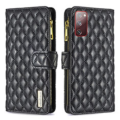 Leather Case Stands Flip Cover Holder B12F for Samsung Galaxy S20 FE (2022) 5G Black