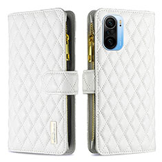 Leather Case Stands Flip Cover Holder B12F for Xiaomi Mi 11X 5G White
