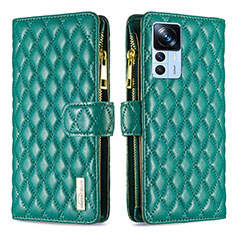 Leather Case Stands Flip Cover Holder B12F for Xiaomi Mi 12T 5G Green