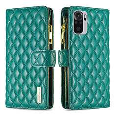 Leather Case Stands Flip Cover Holder B12F for Xiaomi Poco M5S Green