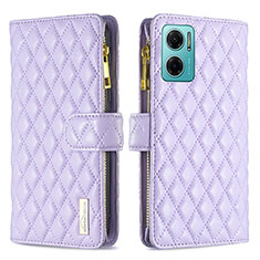 Leather Case Stands Flip Cover Holder B12F for Xiaomi Redmi 10 Prime Plus 5G Purple
