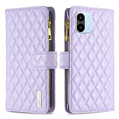 Leather Case Stands Flip Cover Holder B12F for Xiaomi Redmi A1 Purple
