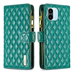 Leather Case Stands Flip Cover Holder B12F for Xiaomi Redmi A2 Plus Green