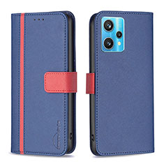 Leather Case Stands Flip Cover Holder B13F for Realme Narzo 50 Pro 5G Blue