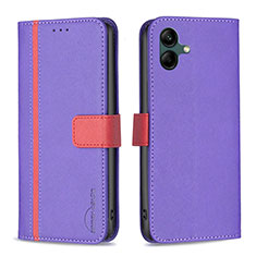 Leather Case Stands Flip Cover Holder B13F for Samsung Galaxy A04E Purple