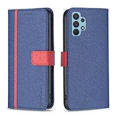 Leather Case Stands Flip Cover Holder B13F for Samsung Galaxy A32 5G Blue