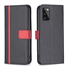 Leather Case Stands Flip Cover Holder B13F for Samsung Galaxy A41 Black