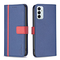 Leather Case Stands Flip Cover Holder B13F for Samsung Galaxy F23 5G Blue