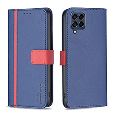 Leather Case Stands Flip Cover Holder B13F for Samsung Galaxy M53 5G Blue