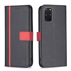 Leather Case Stands Flip Cover Holder B13F for Samsung Galaxy S20 Plus 5G Black