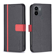Leather Case Stands Flip Cover Holder B13F for Xiaomi Redmi A1 Plus Black