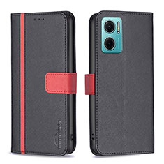 Leather Case Stands Flip Cover Holder B13F for Xiaomi Redmi Note 11E 5G Black
