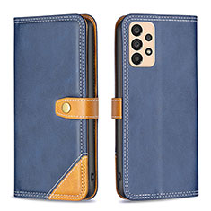 Leather Case Stands Flip Cover Holder B14F for Samsung Galaxy A33 5G Blue
