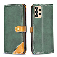 Leather Case Stands Flip Cover Holder B14F for Samsung Galaxy A33 5G Green