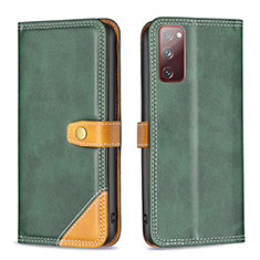 Leather Case Stands Flip Cover Holder B14F for Samsung Galaxy S20 FE (2022) 5G Green