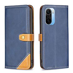 Leather Case Stands Flip Cover Holder B14F for Xiaomi Mi 11X 5G Blue