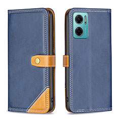 Leather Case Stands Flip Cover Holder B14F for Xiaomi Redmi 10 Prime Plus 5G Blue