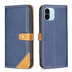 Leather Case Stands Flip Cover Holder B14F for Xiaomi Redmi A1 Blue