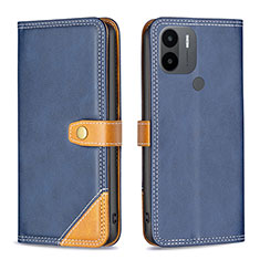 Leather Case Stands Flip Cover Holder B14F for Xiaomi Redmi A1 Plus Blue