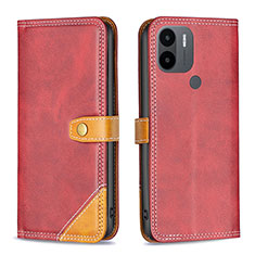 Leather Case Stands Flip Cover Holder B14F for Xiaomi Redmi A1 Plus Red