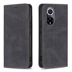Leather Case Stands Flip Cover Holder B15F for Huawei Honor 50 5G Black